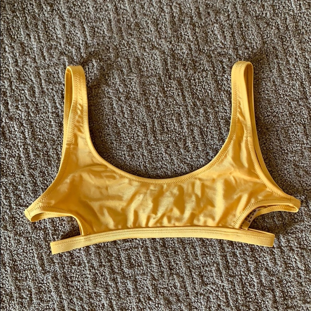Mustard yellow cutout bikini top